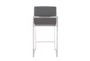 Ian Grey Faux Leather High Back Counter Stool Set of 2 - Back