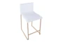 Cara Gold Metal and White Faux Leather Counter Stool Set of 2 - Top
