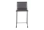Cara Black Metal and Grey Faux Leather Counter Stool Set of 2 - Front