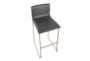 Cara Gold Steel and Grey Faux Leather Bar Stool Set of 2 - Top