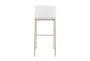 Cara Gold Steel and White Faux Leather Bar Stool Set of 2 - Back