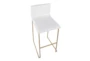 Cara Gold Steel and White Faux Leather Bar Stool Set of 2 - Top