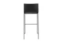 Cara Black Steel and Black Faux Leather Bar Stool Set of 2 - Back