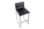 Cara Black Steel and Black Faux Leather Bar Stool Set of 2 - Top