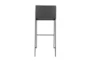 Cara Black Steel and Grey Faux Leather Bar Stool Set of 2 - Back