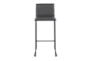 Cara Black Steel and Grey Faux Leather Bar Stool Set of 2 - Front