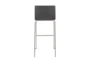 Cara Stainless Steel and Grey Faux Leather Bar Stool Set of 2 - Back