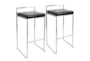 Ian Black Faux Leather Low Back Stackable Barstool Set of 2 - Signature