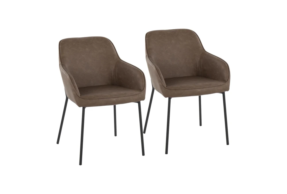 Danny Espresso Faux Leather Dining Chair Set Of 2