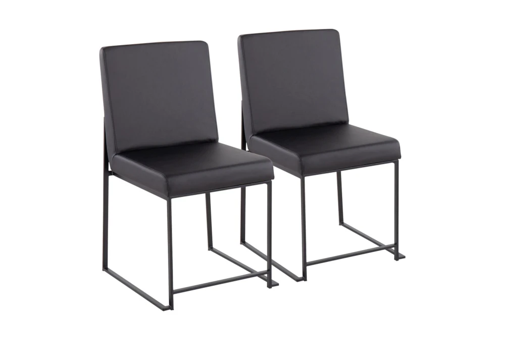 Ian Black Faux Leather Dining Chair Set of 2
