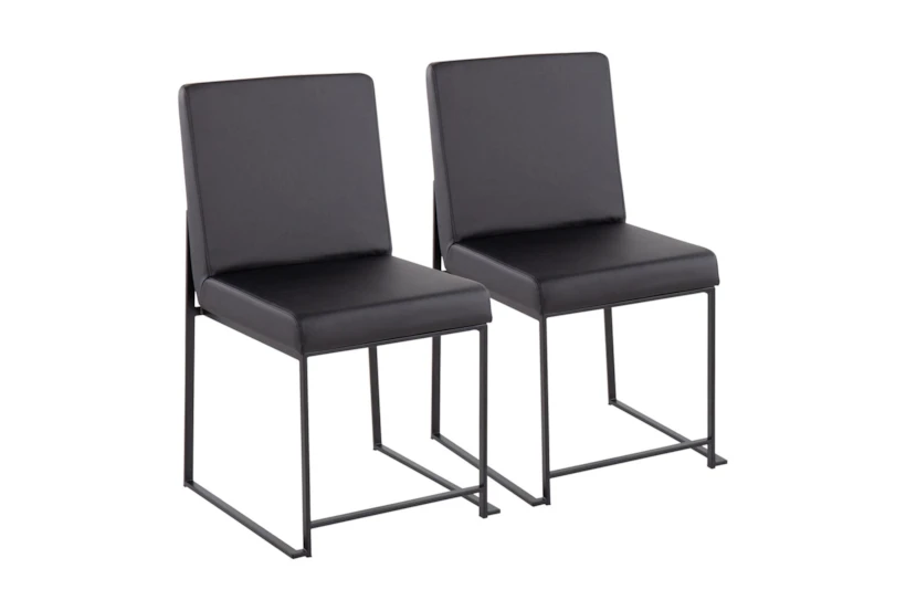 Ian Black Faux Leather Dining Chair Set of 2 - 360