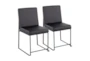 Ian Black Faux Leather Dining Chair Set of 2 - Signature