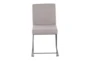 Ian Light Grey Fabric Black Steel Dining Chair Set of 2 - Front