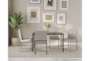 Ian Light Grey Fabric Black Steel Dining Chair Set of 2 - Room