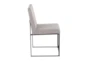 Ian Light Grey Fabric Black Steel Dining Chair Set of 2 - Side