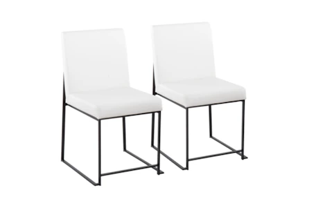 Ian White Faux Leather Dining Chair Set of 2