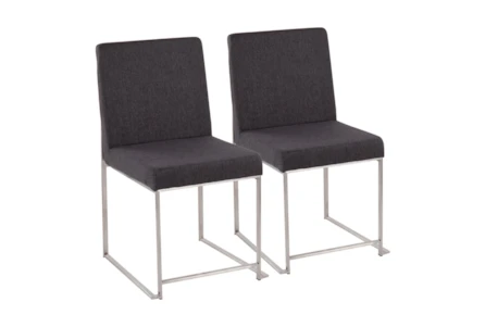 Ian Charcoal Fabric Dining Chair Set of 2