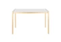Ian Gold Metal With White Marble Top 50" Dining Table - Front