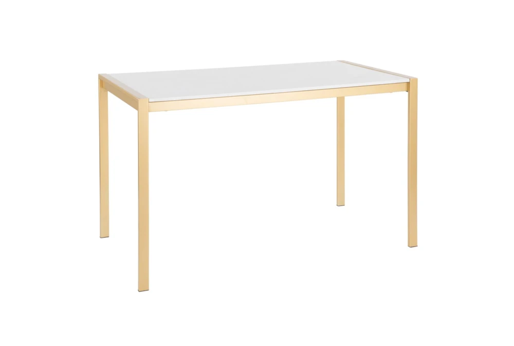 Ian Gold Metal With White Marble Top 50" Dining Table