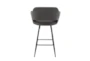 Marta Black Metal and Grey Faux Leather Counter Stool Set Of 2 - Back