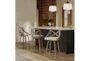 Harlon Light Grey And Cream Fabric Swivel Counter Stool Set Of 2 - Room