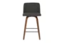 Tori Walnut and Charcoal Fabric Counter Stool Set Of 2 - Front