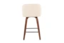 Tori Walnut and Cream Faux Leather Counter Stool Set Of 2 - Back