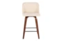 Tori Walnut and Cream Faux Leather Counter Stool Set Of 2 - Front