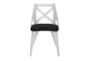 Harlon White Textured Wood and Charcoal Fabric Dining Chair Set Of 2 - Front