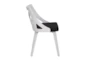 Harlon White Textured Wood and Charcoal Fabric Dining Chair Set Of 2 - Side