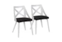 Harlon White Textured Wood and Charcoal Fabric Dining Chair Set Of 2 - Signature