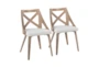 Harlon White Washed Wood and Cream Fabric Dining Chair Set Of 2 - Signature