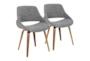 Rizzi Walnut And Grey Fabric Dining Chair Set Of 2 - Signature