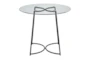 Gemma Black Steel With Clear Glass Top 35" Dining Table - Back