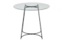 Gemma Black Steel With Clear Glass Top 35" Dining Table - Side