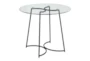 Gemma Black Steel With Clear Glass Top 35" Dining Table - Signature