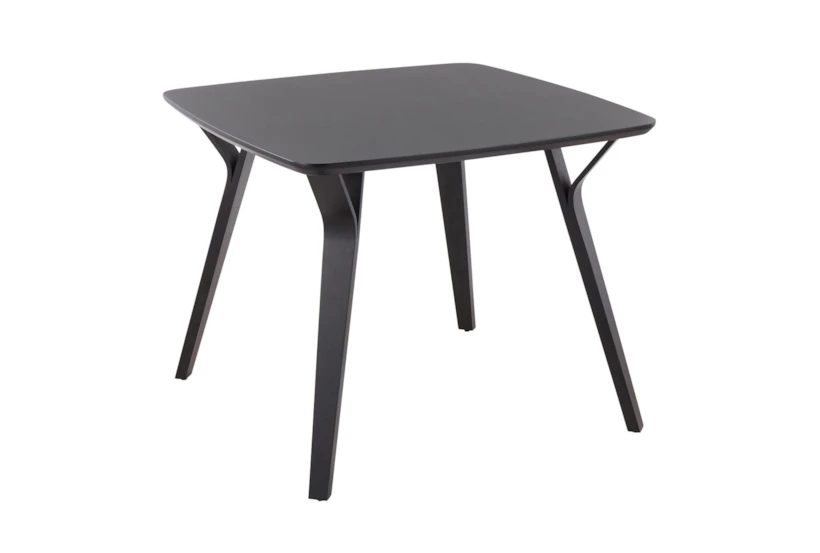 Vini Black Wood Mid-Century Modern 39" Dining Table - 360