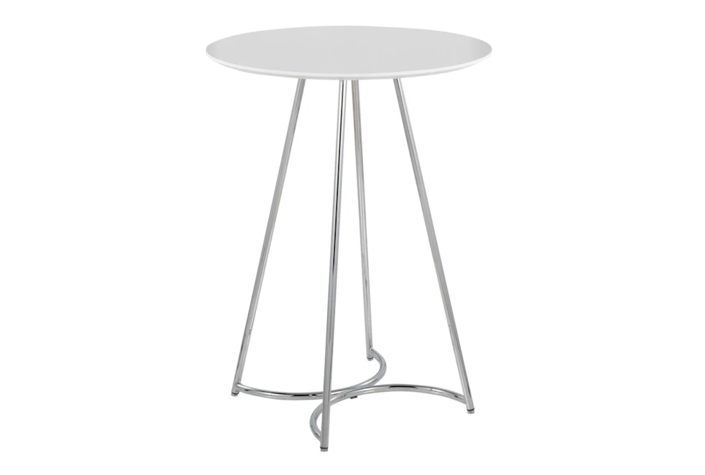 Emma Chrome Steel and Grey Wood 27" Counter Table