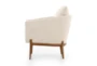 Cream Fabric + Toasted Oak Cradle Base Accent Chair - Side