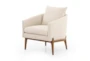 Cream Fabric + Toasted Oak Cradle Base Accent Chair - Signature