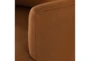 Rust Fabric + Parawood Base Swivel Accent Chair - Detail