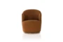 Rust Fabric + Parawood Base Swivel Accent Chair - Front