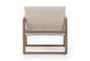 Taupe Channeled Fabric + Parawood Frame Accent Chair - Back