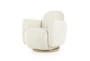 White Performance Fabric + Ash Swivel Base Accent Chair - Signature