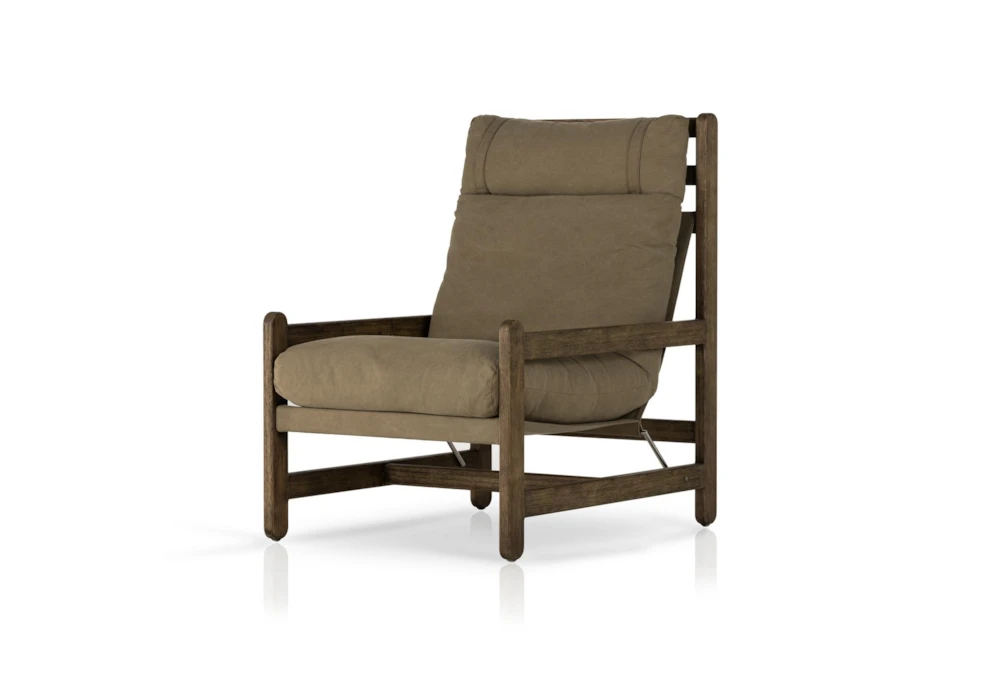 Safari Inspired Parawood Frame + Tan Accent Chair