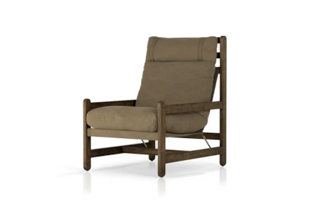 Safari Inspired Parawood Frame + Tan Accent Chair - Main