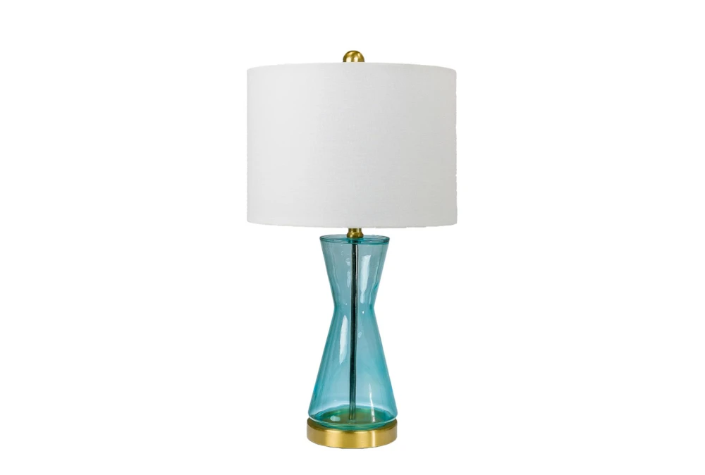24 Inch Blue Hour Glass Table Lamp Set Of 2