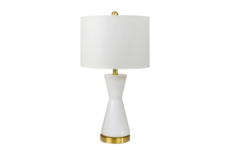 24 Inch White Hour Glass Table Lamp Set Of 2 - 360