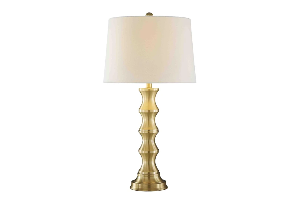 28 Inch Brass Polished Table Lamp