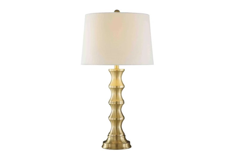 28 Inch Brass Polished Table Lamp - 360